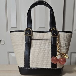Coach EUC Y2K Mini Leatherware Market Tote with Unbranded Cherry Charm